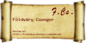 Földváry Csongor névjegykártya