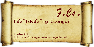 Földváry Csongor névjegykártya